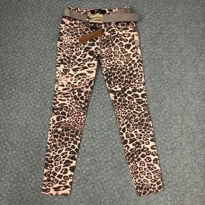 Lanca Perfume Jeans Womens 36 27x29.5 Pink Black Leopard Print Denim Belted Norm